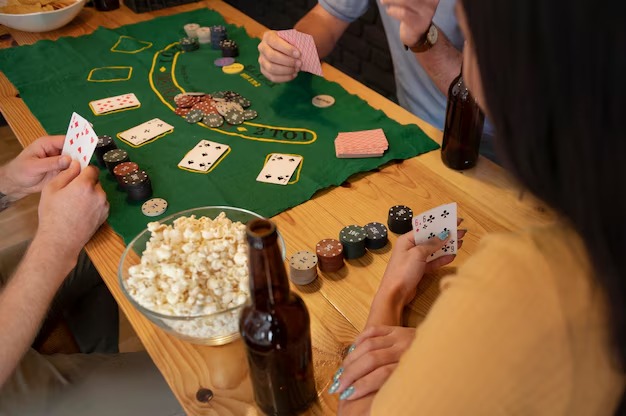 Live dealer conducting a card shuffle at lima togel Live Draw table